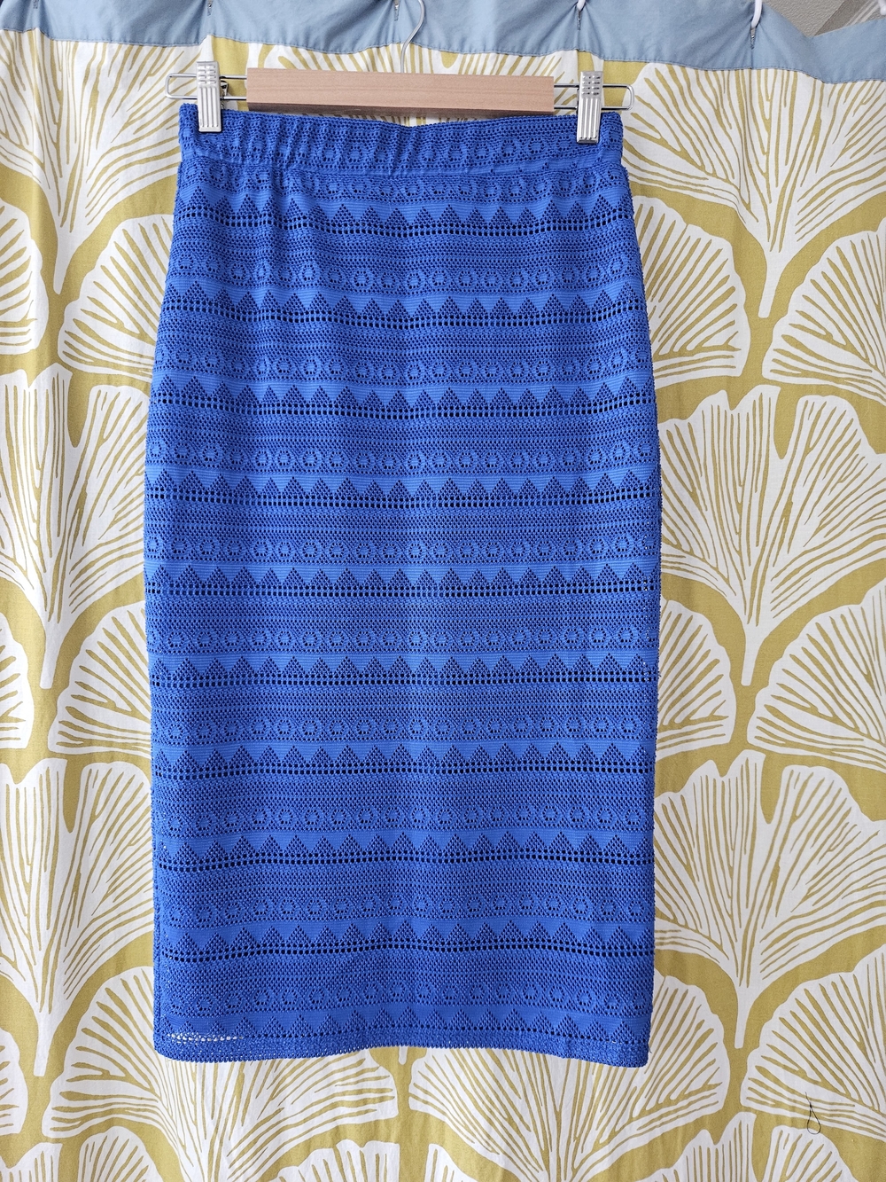 Quinn Royal Blue Crochet Pencil Skirt
